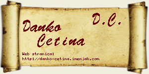 Danko Cetina vizit kartica